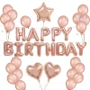 Парти сет от балони Happy Birthday Gold Rose - 36бр