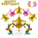 Парти сет от балони с еднорог Happy Birthday - 51бр
