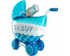 Фолиев балон бебешка количка с надпис - Baby Boy