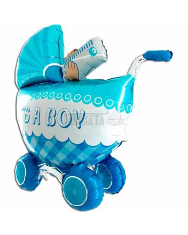 Фолиев балон бебешка количка с надпис - Baby Boy
