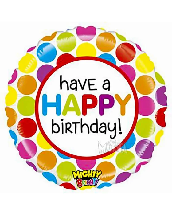 Фолиев кръгъл малък балон - Happy Birthday