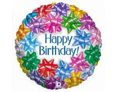 Фолиев кръгъл малък балон - Happy Birthday