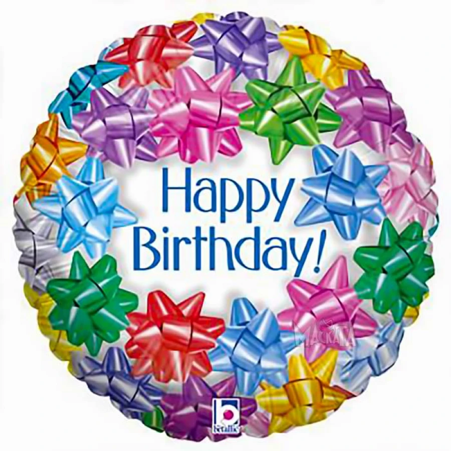 Фолиев кръгъл малък балон - Happy Birthday
