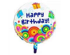 Фолиев кръгъл малък балон - Happy Birthday