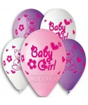 Балони за бебе с щампа - Baby girl 5бр Балони за бебе с щампа - Baby girl 5бр