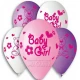 Балони за бебе с щампа - Baby girl 5бр