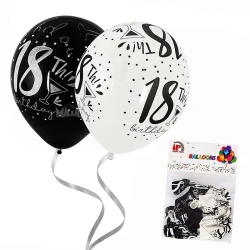 Пакет балони с щампа - Happy Birthday 18" микс 10бр