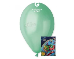 Пакет балони металик в цвят аквамарин GM110 100бр