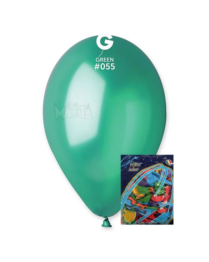 Пакет балони металик в тъмнозелен цвят GM110 100бр