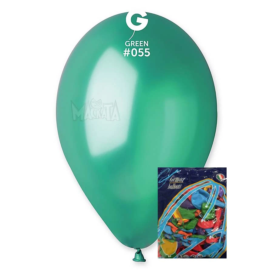 Пакет балони металик в тъмнозелен цвят GM110 100бр