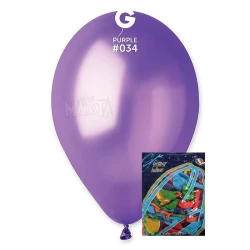 Пакет балони металик в тъмнолилав цвят GM110 100бр