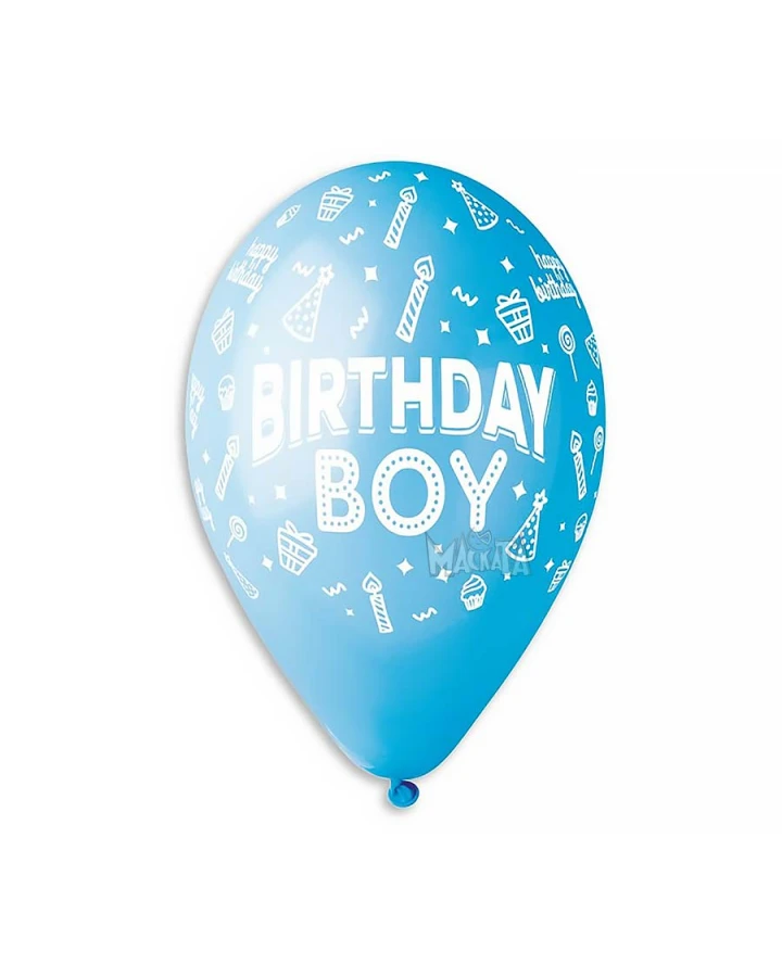 Балони с щампа - Birthday Boy 5бр
