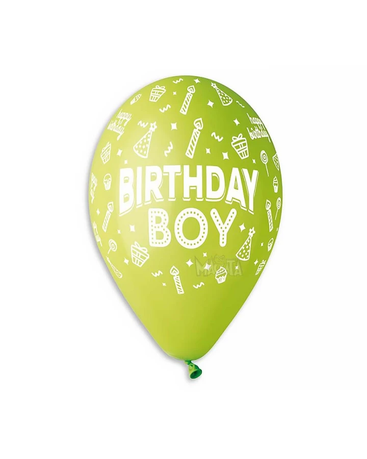 Балони с щампа - Birthday Boy 5бр