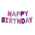 Фолиеви балони - Букви HAPPY BIRTHDAY розов цвят