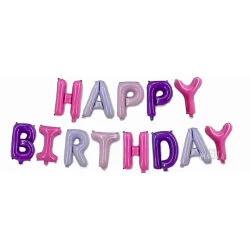 Фолиеви балони - Букви HAPPY BIRTHDAY розов цвят