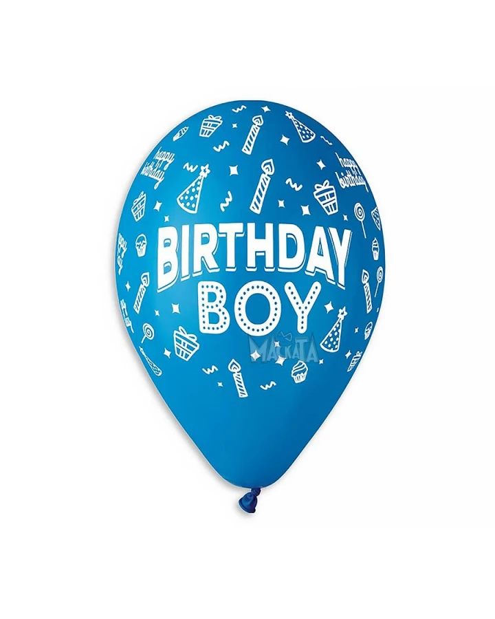 Балони с щампа - Birthday Boy 5бр