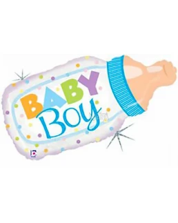 Фолиев балон шише с биберона и надпис Baby boy