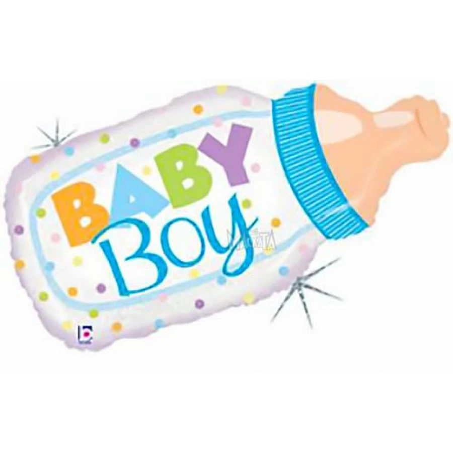 Фолиев балон шише с биберона и надпис Baby boy