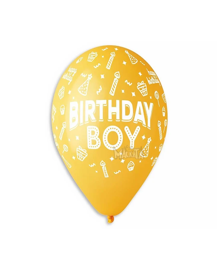 Балони с щампа - Birthday Boy 5бр