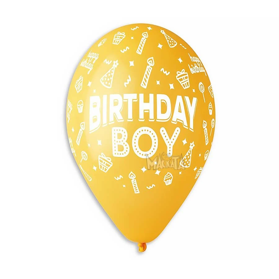 Балони с щампа - Birthday Boy 5бр