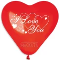 Балони сърца с надпис - I Love You - 5бр