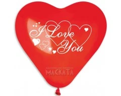 Балони сърца с надпис - I Love You - 5бр