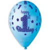 Балони за бебе момче с щампа - Happy 1-st birthday 5бр