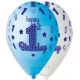 Балони за бебе момче с щампа - Happy 1-st birthday 5бр