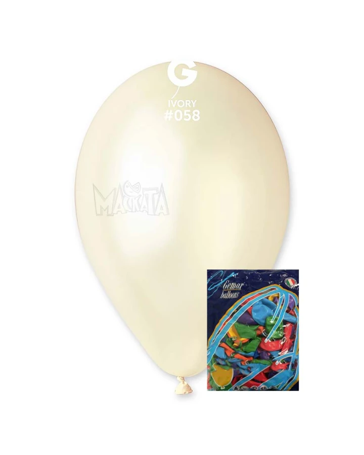 Пакет балони металик в цвят слонова кост GM110 100бр
