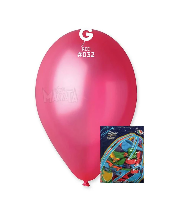 Пакет балони металик в светлочервен цвят GM110 100бр
