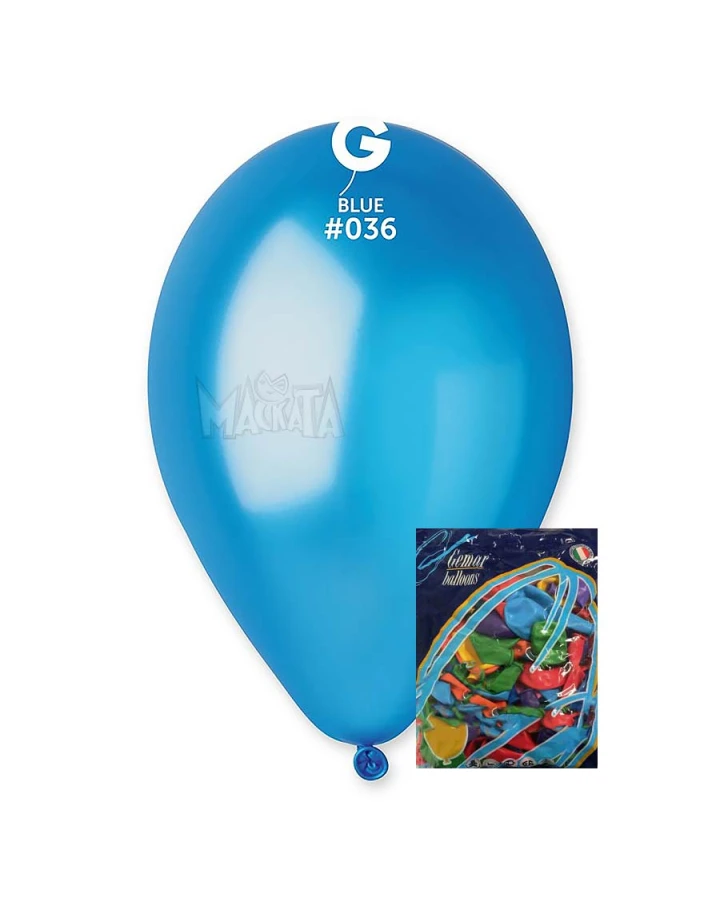 Пакет балони металик в син цвят GM110 100бр