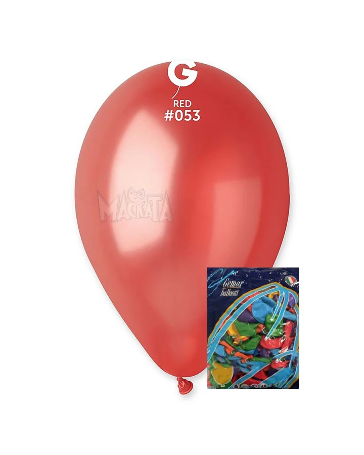 Пакет балони металик в червен цвят GM110 100бр