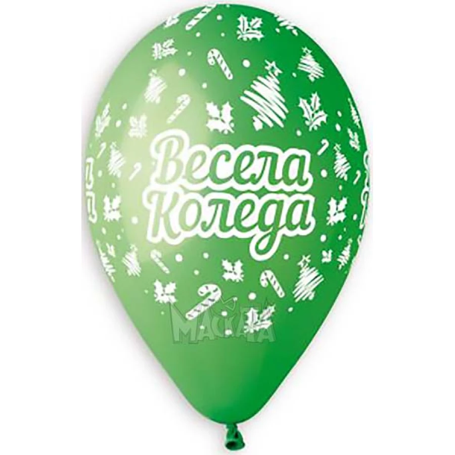 Балони с щампа - Весела Коледа 5бр