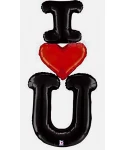 Фолиев балон надпис - I LOVE YOU Фолиев балон надпис - I LOVE YOU