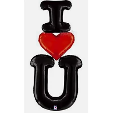 Фолиев балон надпис - I LOVE YOU