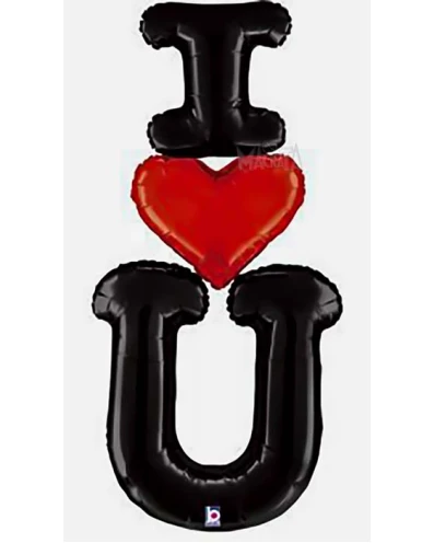Фолиев балон надпис - I LOVE YOU