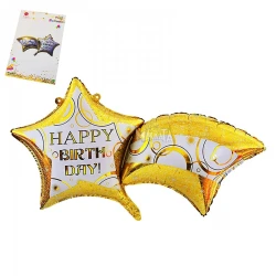 Фолиев балон звезда Happy Birtday 53943