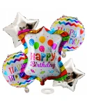 Малък парти сет от балони Happy Birthday - 5бр Малък парти сет от балони Happy Birthday - 5бр