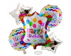 Малък парти сет от балони Happy Birthday - 5бр