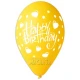 Балони с щампа - Happy birthday сърца 5бр