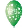 Балони с щампа - Happy birthday сърца 5бр
