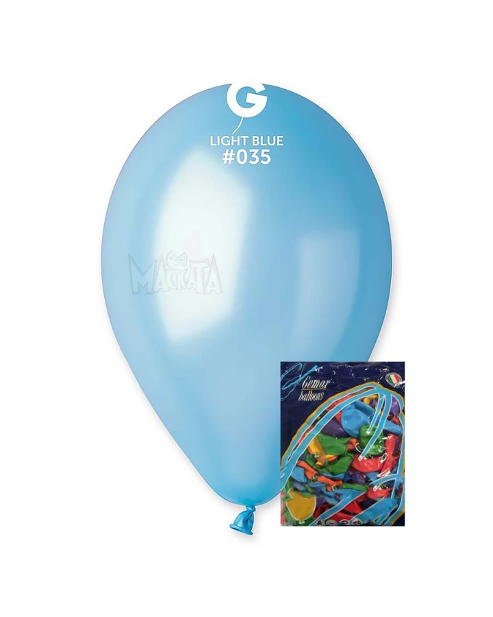 Пакет балони металик в светлосин цвят GM110 100бр