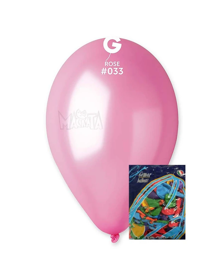 Пакет балони металик в розов цвят GM110 100бр