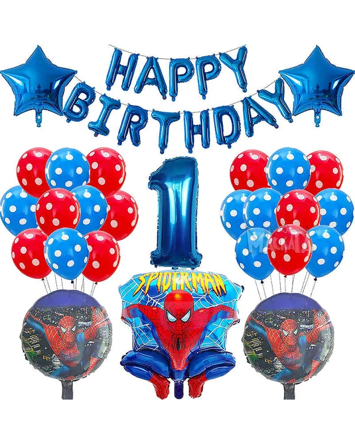 Парти сет от балони Спайдърмен Happy Birthday - 39бр