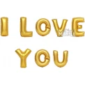 Фолиеви балони - Букви I Love You в златист цвят