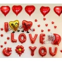 Фолиеви балони - Букви I Love You в червен цвят