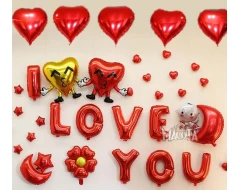 Фолиеви балони - Букви I Love You в червен цвят