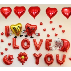 Фолиеви балони - Букви I Love You в червен цвят