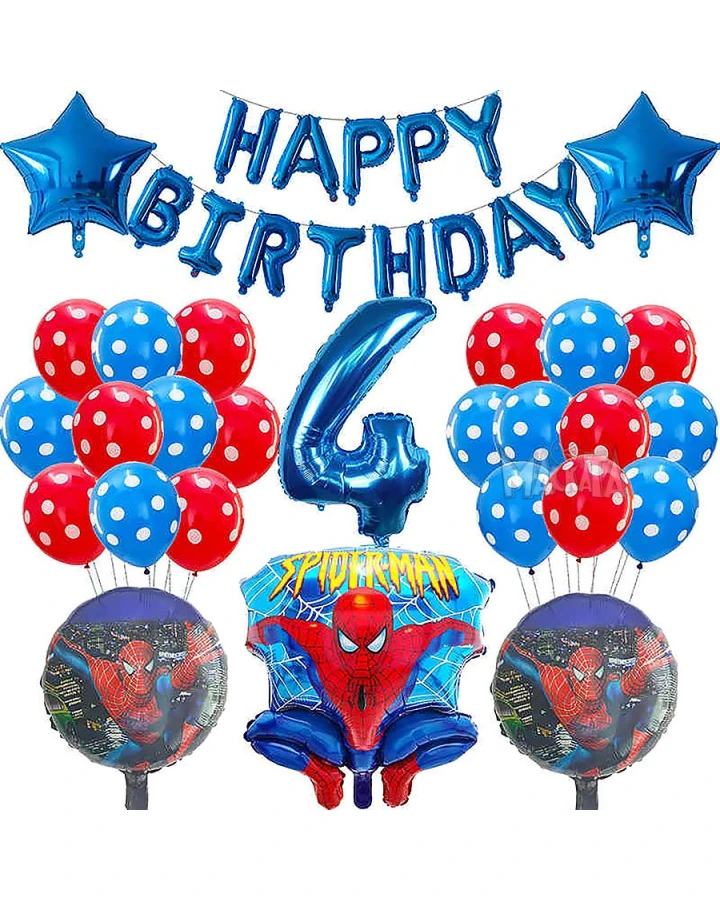 Парти сет от балони Спайдърмен Happy Birthday - 39бр
