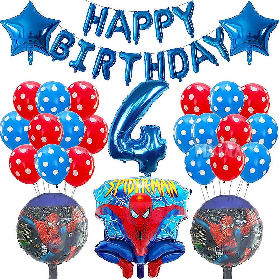 Парти сет от балони Спайдърмен Happy Birthday - 39бр